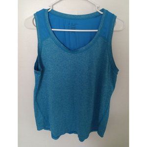Tech Gear Dry Tech Athletic Tank Womens L Blue Contrasting Trim